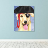 Yellow Labrador Pirate Canvas Afdruk (Insitu (Houten vloer))