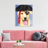 Yellow Labrador Pirate Canvas Afdruk (Insitu (Woonkamer))