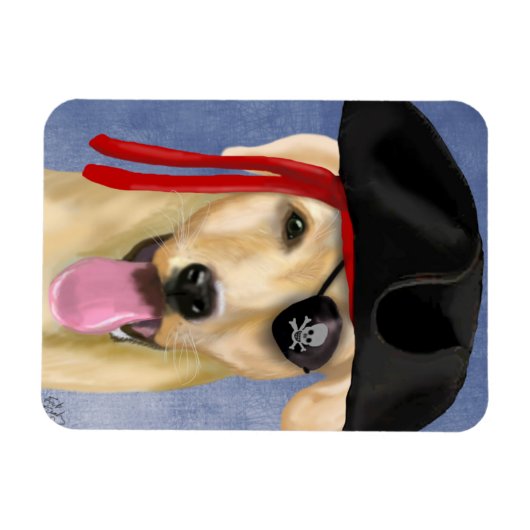 Yellow Labrador Pirate Magneet (Horizontaal)