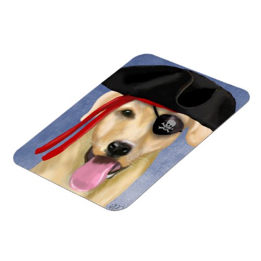 Yellow Labrador Pirate Magneet (Linkerzijde)
