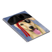 Yellow Labrador Pirate Notitieboek (Rechterzijde)