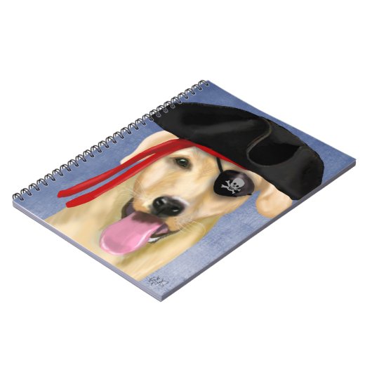 Yellow Labrador Pirate Notitieboek (Linkerzijde)