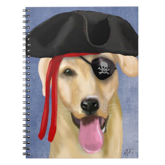 Yellow Labrador Pirate Notitieboek (Voorkant)