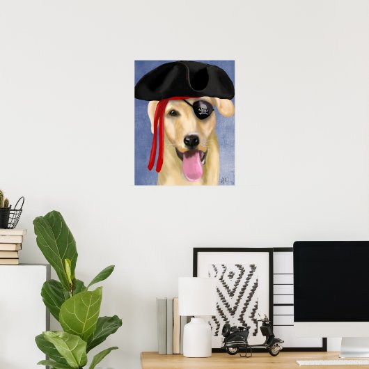 Yellow Labrador Pirate Poster (Thuiskantoor)