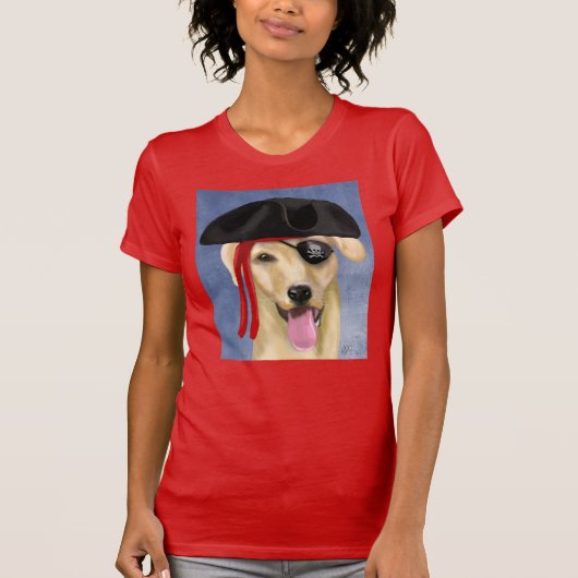 Yellow Labrador Pirate T-shirt (Voorkant)
