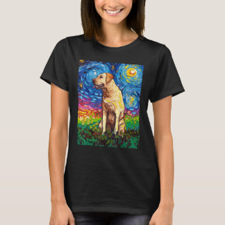Yellow Labrador Profiel Sterrennacht Hondenkunst d T-shirt