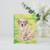 Yellow Labrador Puppy Briefkaart (Staand voorkant)