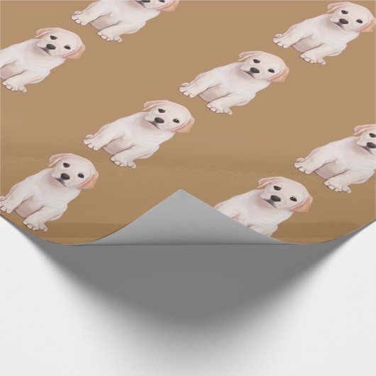 Yellow Labrador Puppy Cadeaupapier (Hoek)