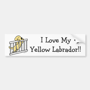 Yellow Labrador Puppy Cartoon Bumpersticker