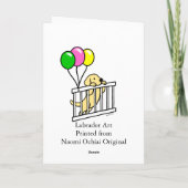 Yellow Labrador Puppy Cartoon Kaart (Achterkant)