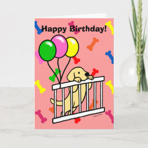 Yellow Labrador Puppy Cartoon Kaart