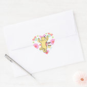 Yellow Labrador Puppy Hug Cartoon Floral Hart Sticker (Envelop)