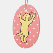 Yellow Labrador Puppy Hug Cartoon Keramisch Ornament (Links)