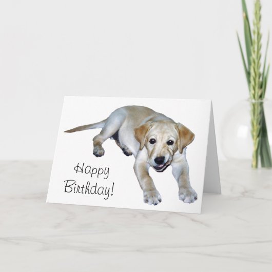 Yellow Labrador Puppy Kaart (Voorkant)