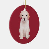 Yellow Labrador Puppy Keramisch Ornament (Rechts)