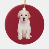 Yellow Labrador Puppy Keramisch Ornament (Voorkant)