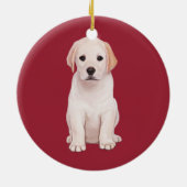 Yellow Labrador Puppy Keramisch Ornament (Achterkant)