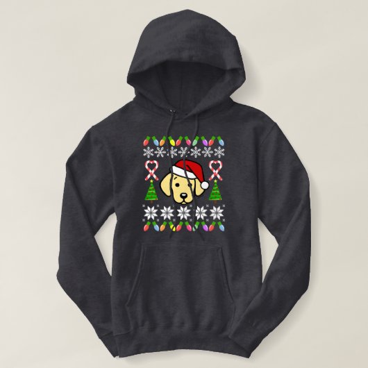 Yellow Labrador Puppy Kerstpatroonplaat Hoodie (Design voorkant)