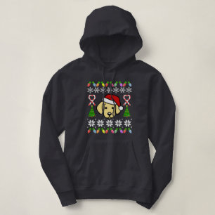 Yellow Labrador Puppy Kerstpatroonplaat Hoodie