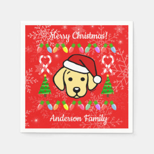 Yellow Labrador Puppy Kerstpatroonplaat Servet