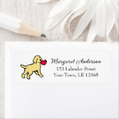Yellow Labrador Puppy retouradres Etiket (Insitu)