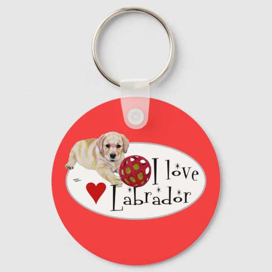 Yellow Labrador Puppy Sleutelhanger (Voorkant)