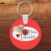 Yellow Labrador Puppy Sleutelhanger (Voorkant)