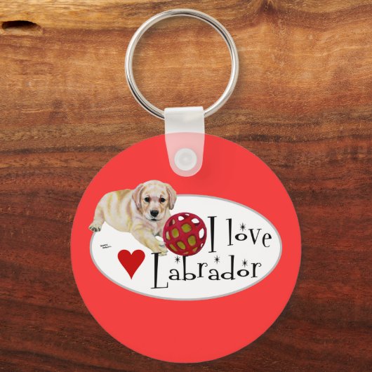 Yellow Labrador Puppy Sleutelhanger (Voorkant)