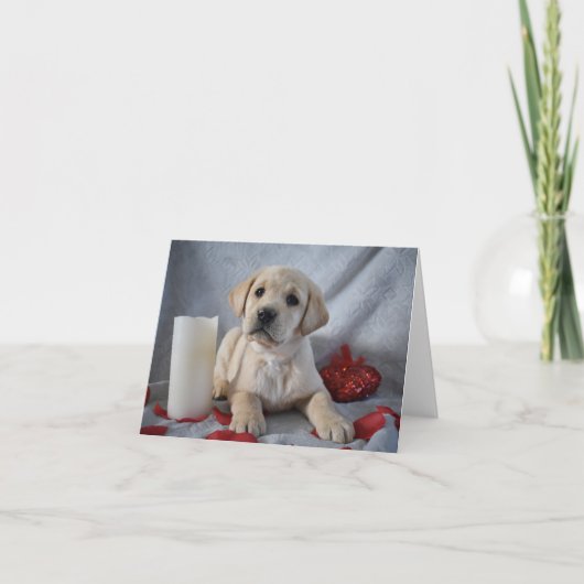 Yellow Labrador Puppy Valentijnsdag Bedankkaart (Voorkant)