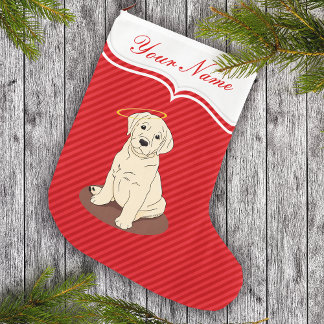 Yellow Labrador Retriever Angel Halo Grote Kerstsok