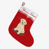 Yellow Labrador Retriever Angel Halo Grote Kerstsok (Voorkant (Hangend))