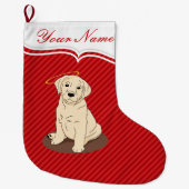 Yellow Labrador Retriever Angel Halo Grote Kerstsok (Voorkant)