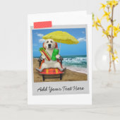 Yellow Labrador Retriever Beach Beer Card Kaart (Gele Bloem)
