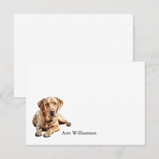 Yellow Labrador Retriever Bedankkaart (Voorkant / Achterkant)