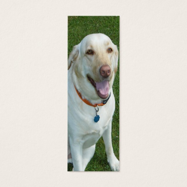 Yellow Labrador Retriever Bladwijzer met Initialen Mini Visitekaartjes (Voorkant)