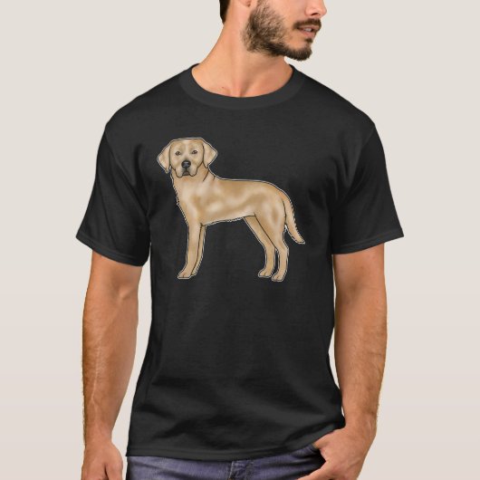 Yellow Labrador Retriever Canine Cartoon Lab Dog T-shirt (Voorkant)