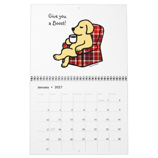 Yellow Labrador Retriever Cartoon Agenda 2015 Kalender (Jan 2027)