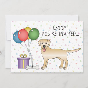 Yellow Labrador Retriever Cartoon Dog - Birthday Kaart
