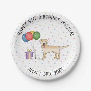Yellow Labrador Retriever Cartoon Dog - Birthday Papieren Bordje