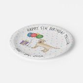 Yellow Labrador Retriever Cartoon Dog - Birthday Papieren Bordje (Gekanteld)