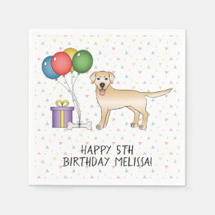 Yellow Labrador Retriever Cartoon Dog - Birthday Servet