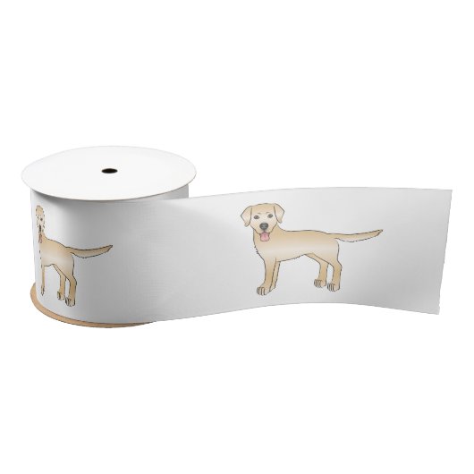 Yellow Labrador Retriever Cartoon Dog Illustratie Satijnen Lint (Spoel)