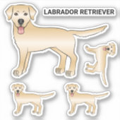 Yellow Labrador Retriever Cartoon Dog Illustratie Sticker (Voorkant)
