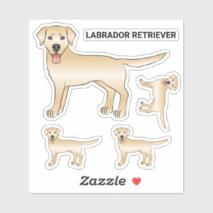 Yellow Labrador Retriever Cartoon Dog Illustratie Sticker
