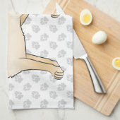 Yellow Labrador Retriever Cartoon Dog Illustratie Theedoek (Quarter Fold)