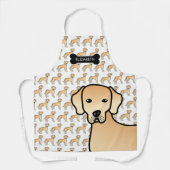 Yellow Labrador Retriever Cartoon Dog & Name Schort (Voorkant)