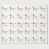 Yellow Labrador Retriever Cartoon Dog Patroon Cadeaupapier (Vlak)