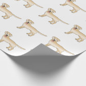 Yellow Labrador Retriever Cartoon Dog Patroon Cadeaupapier (Hoek)