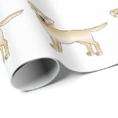 Yellow Labrador Retriever Cartoon Dog Patroon Cadeaupapier (Rol Hoek)