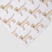 Yellow Labrador Retriever Cartoon Dog Patroon Tissuepapier (Detail)